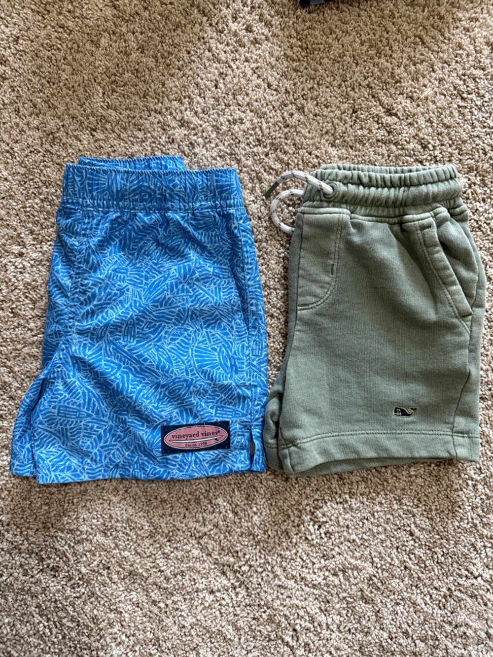 3T Vineyard Vines Swim Shorts & Olive Green Pull-On Shorts
